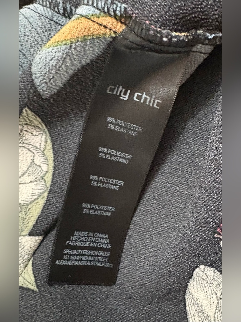 City Chic Floral Wrap Top in Black, Size 24W - Picture 5 of 8